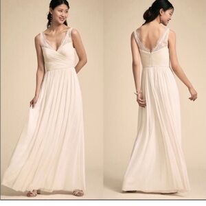 Anthropologie BHLDN Hitherto pink sleeveless dress with lace overlay trim size 6